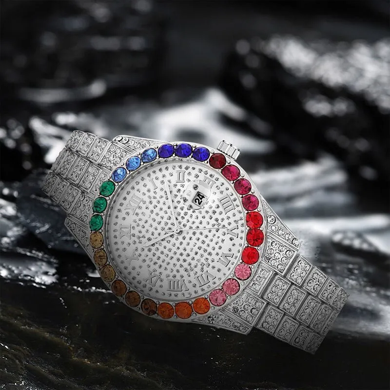 Full Diamond Belt Watch Women Roman literal Party Jewelry
