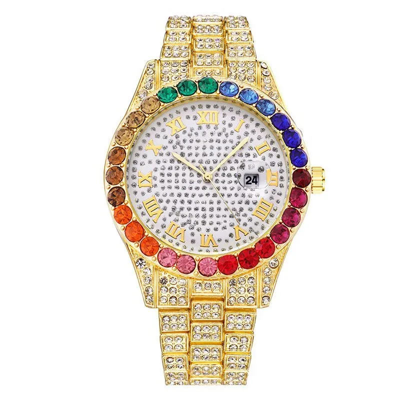 Full Diamond Belt Watch Women Roman literal Party Jewelry