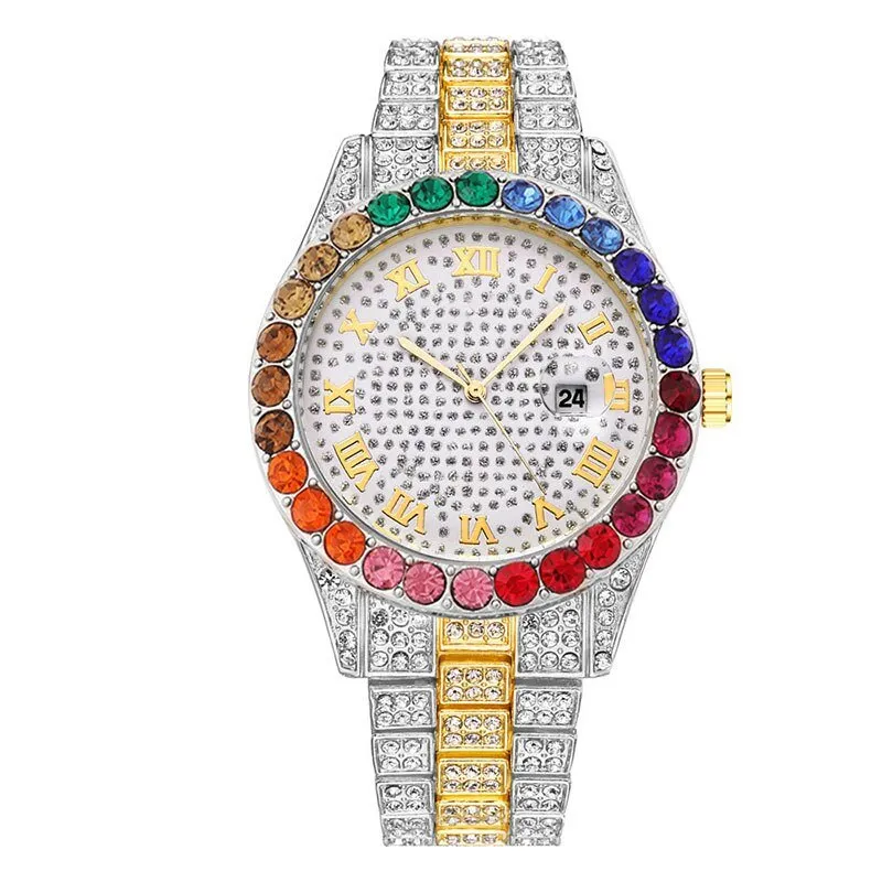 Full Diamond Belt Watch Women Roman literal Party Jewelry