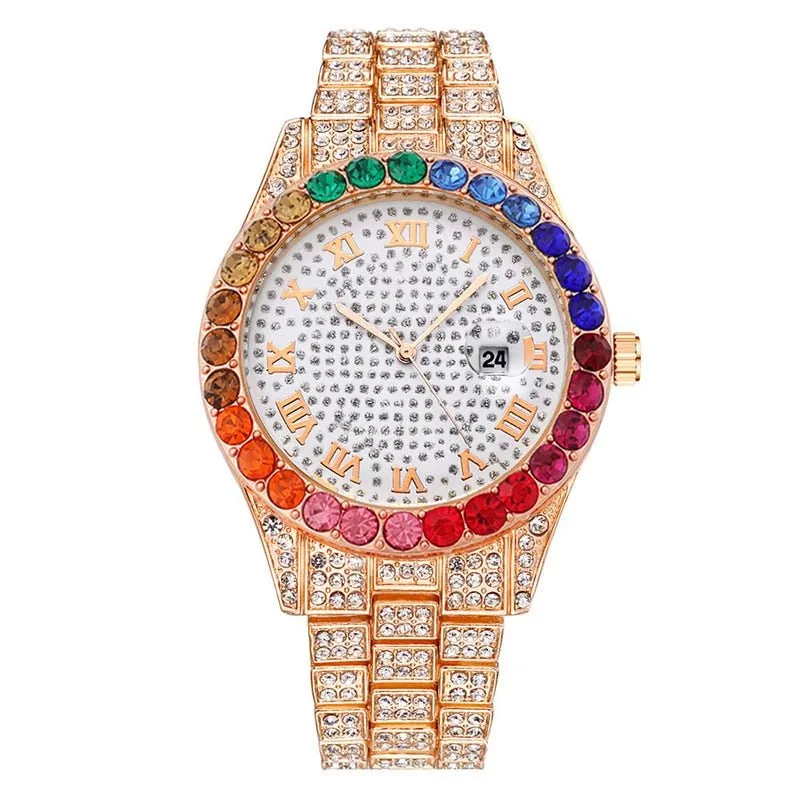 Full Diamond Belt Watch Women Roman literal Party Jewelry