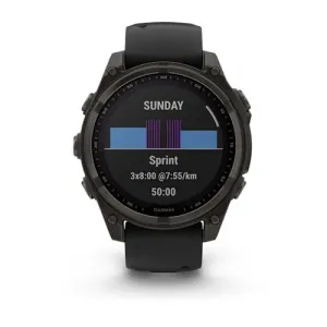 Garmin fenix 8 47mm Solar Sapphire Carbon Grey DLC Titanium with Black/Pebble Grey Silicone  010-02906-12