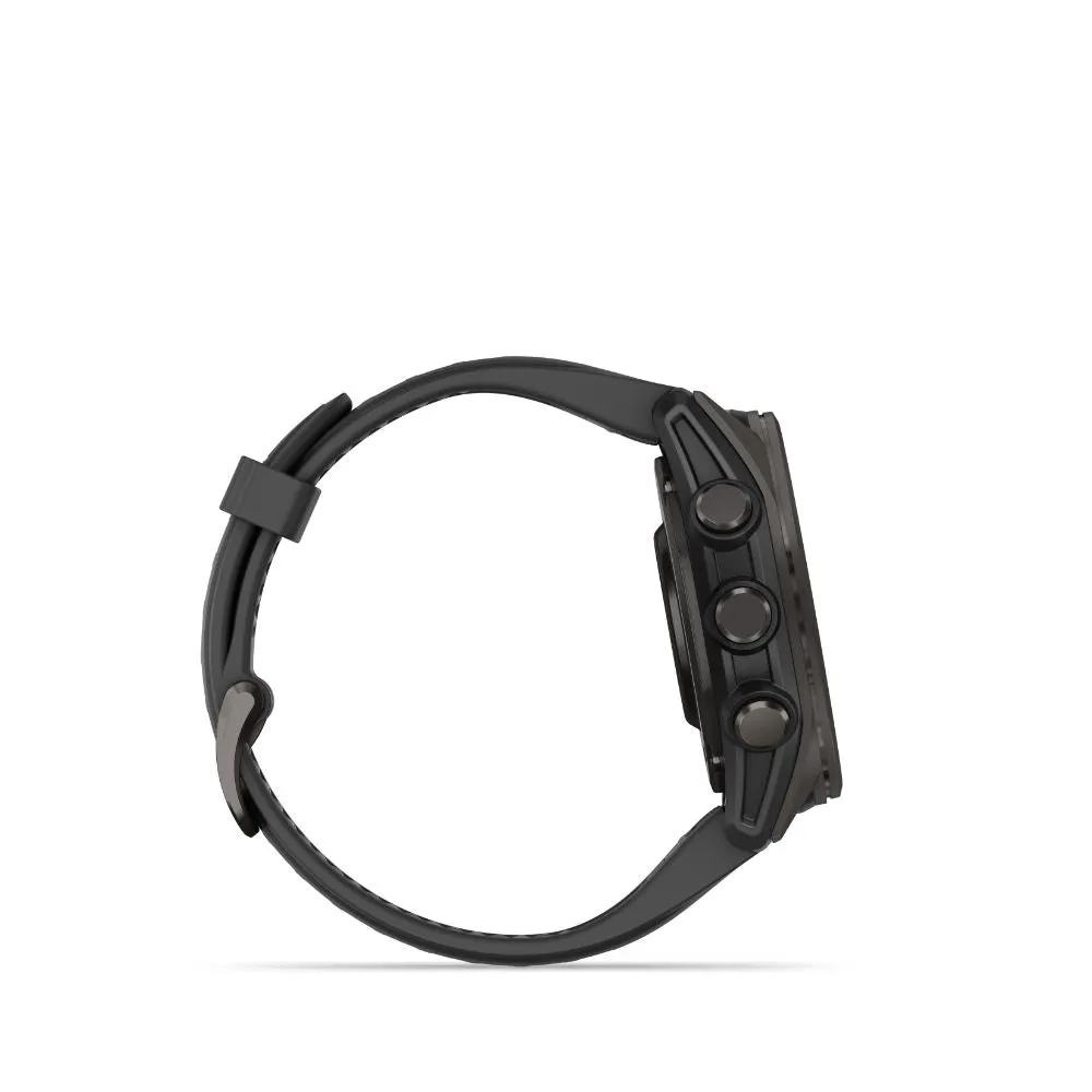 Garmin Fenix 8 51mm AMOLED Sapphire (Carbon Grey DLC Titanium with Black/Pebble Grey Silicone Band)