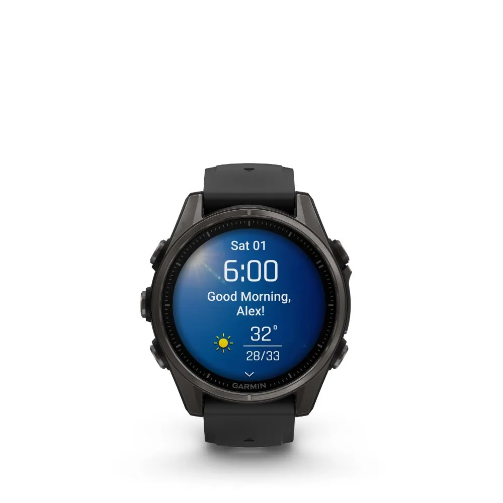Garmin Fenix 8 51mm AMOLED Sapphire (Carbon Grey DLC Titanium with Black/Pebble Grey Silicone Band)