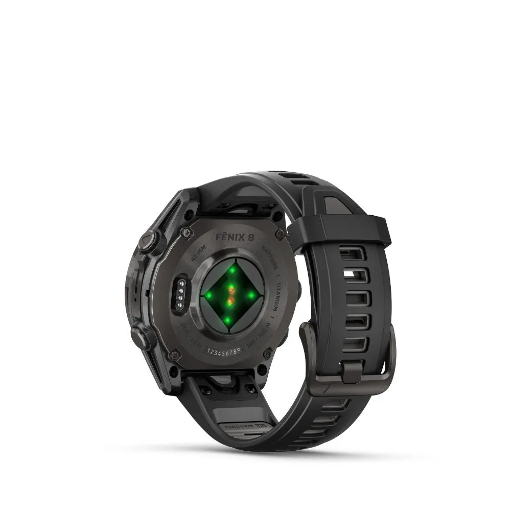 Garmin Fenix 8 51mm AMOLED Sapphire (Carbon Grey DLC Titanium with Black/Pebble Grey Silicone Band)
