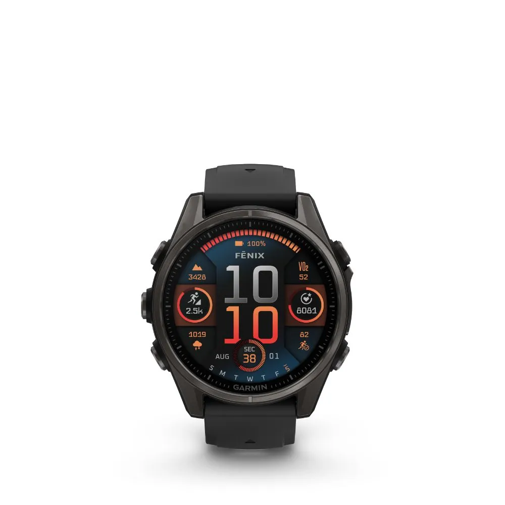 Garmin Fenix 8 51mm AMOLED Sapphire (Carbon Grey DLC Titanium with Black/Pebble Grey Silicone Band)