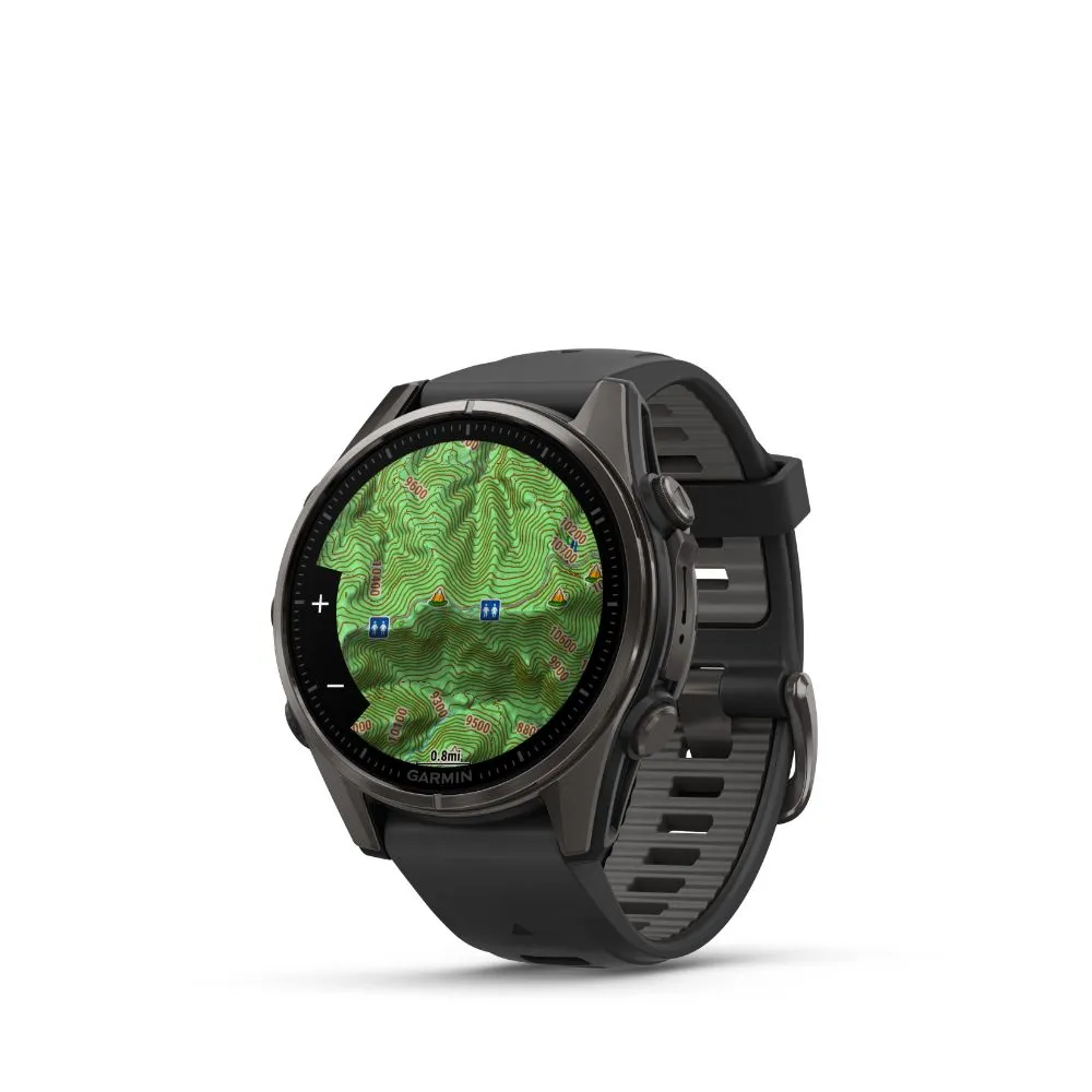 Garmin Fenix 8 51mm AMOLED Sapphire (Carbon Grey DLC Titanium with Black/Pebble Grey Silicone Band)