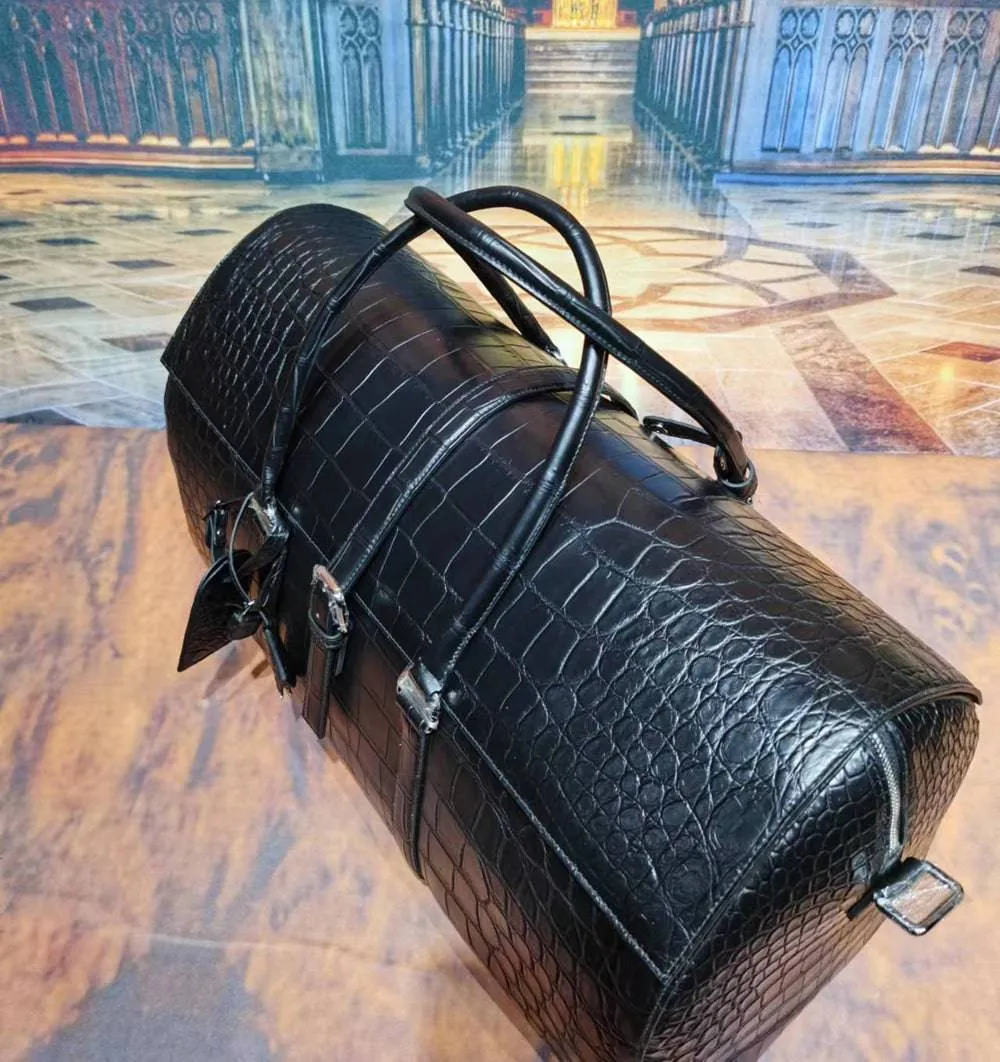 Genuine Crocodile Leather Extra Large Holdall Overnight Weekend Travel Duffel Luggage Bag