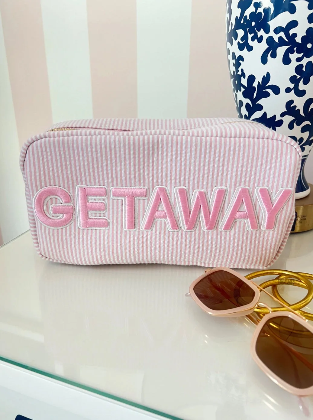 Getaway Pink Large Makeup Bag