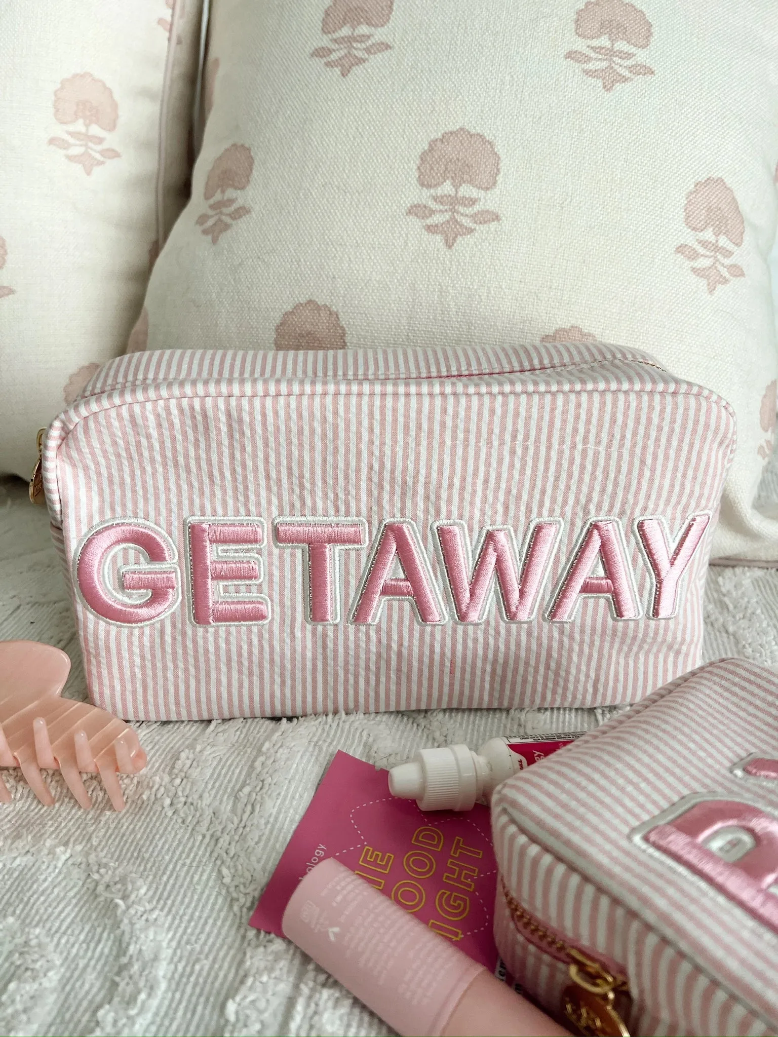 Getaway Pink Large Makeup Bag