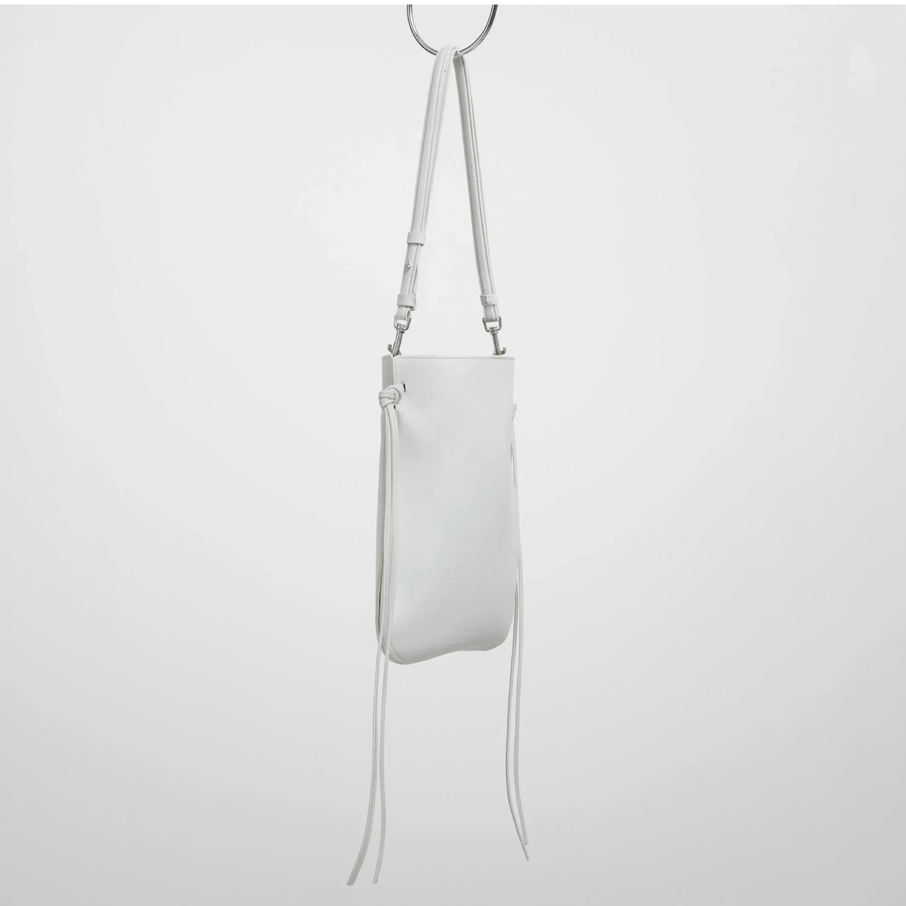 GIG POUCH | white leather with silver