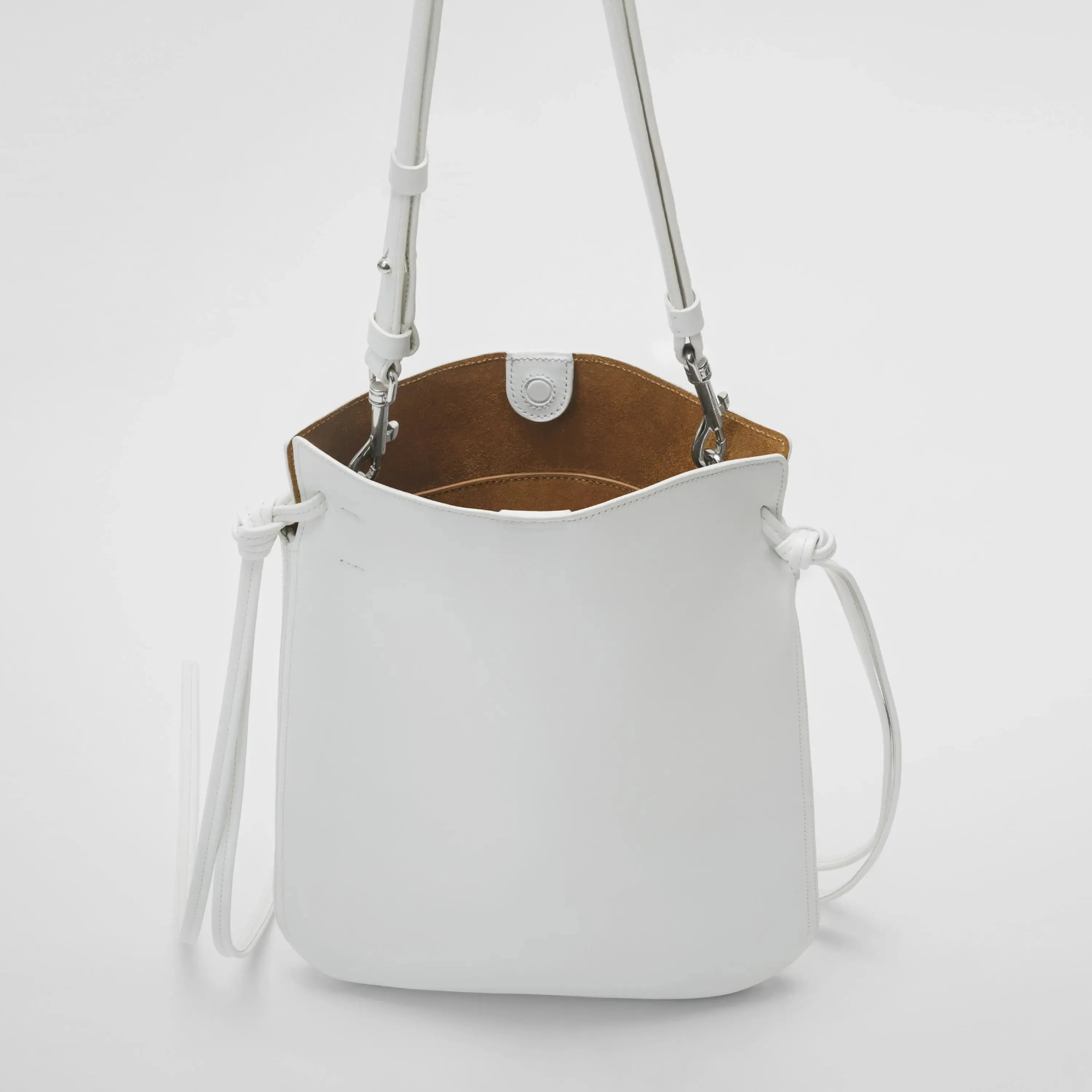 GIG POUCH | white leather with silver