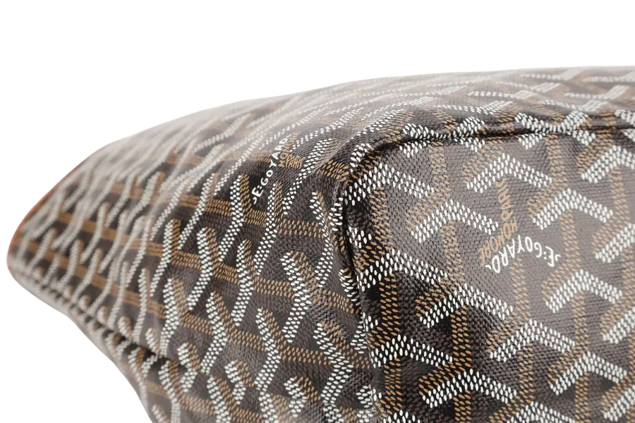 GOYARD SAINT LOUIS PM BAG BLACK AND TAN COLOR WITH DUST COVER