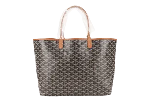 GOYARD SAINT LOUIS PM BAG BLACK AND TAN COLOR WITH DUST COVER