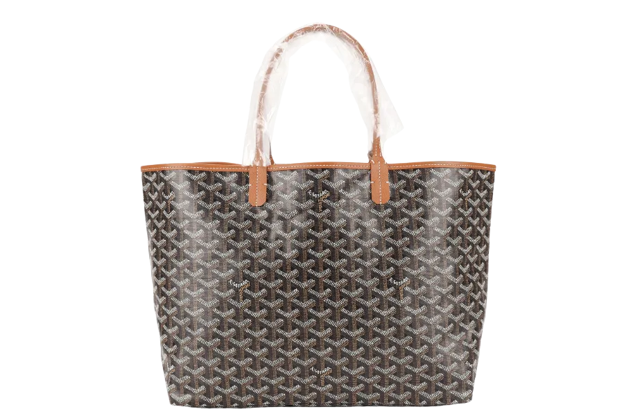 GOYARD SAINT LOUIS PM BAG BLACK AND TAN COLOR WITH DUST COVER