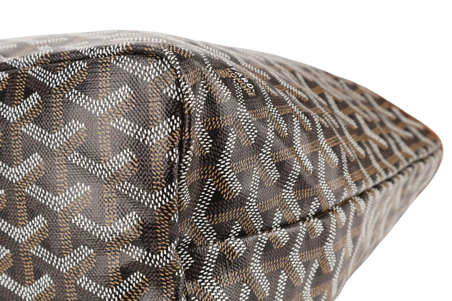 GOYARD SAINT LOUIS PM BAG BLACK AND TAN COLOR WITH DUST COVER