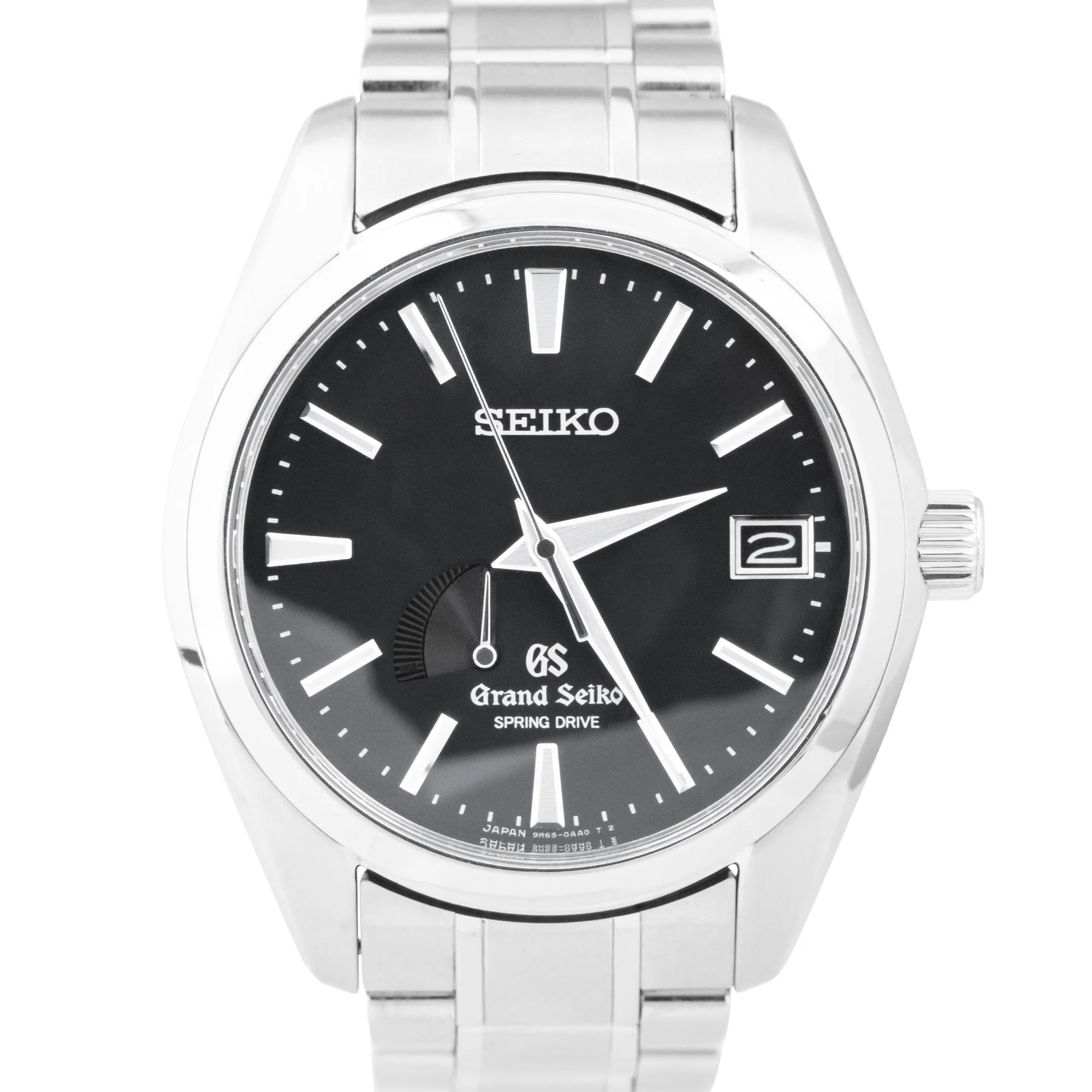 Grand Seiko Spring Drive 40mm Stainless Steel Black Automatic Watch SBGA003