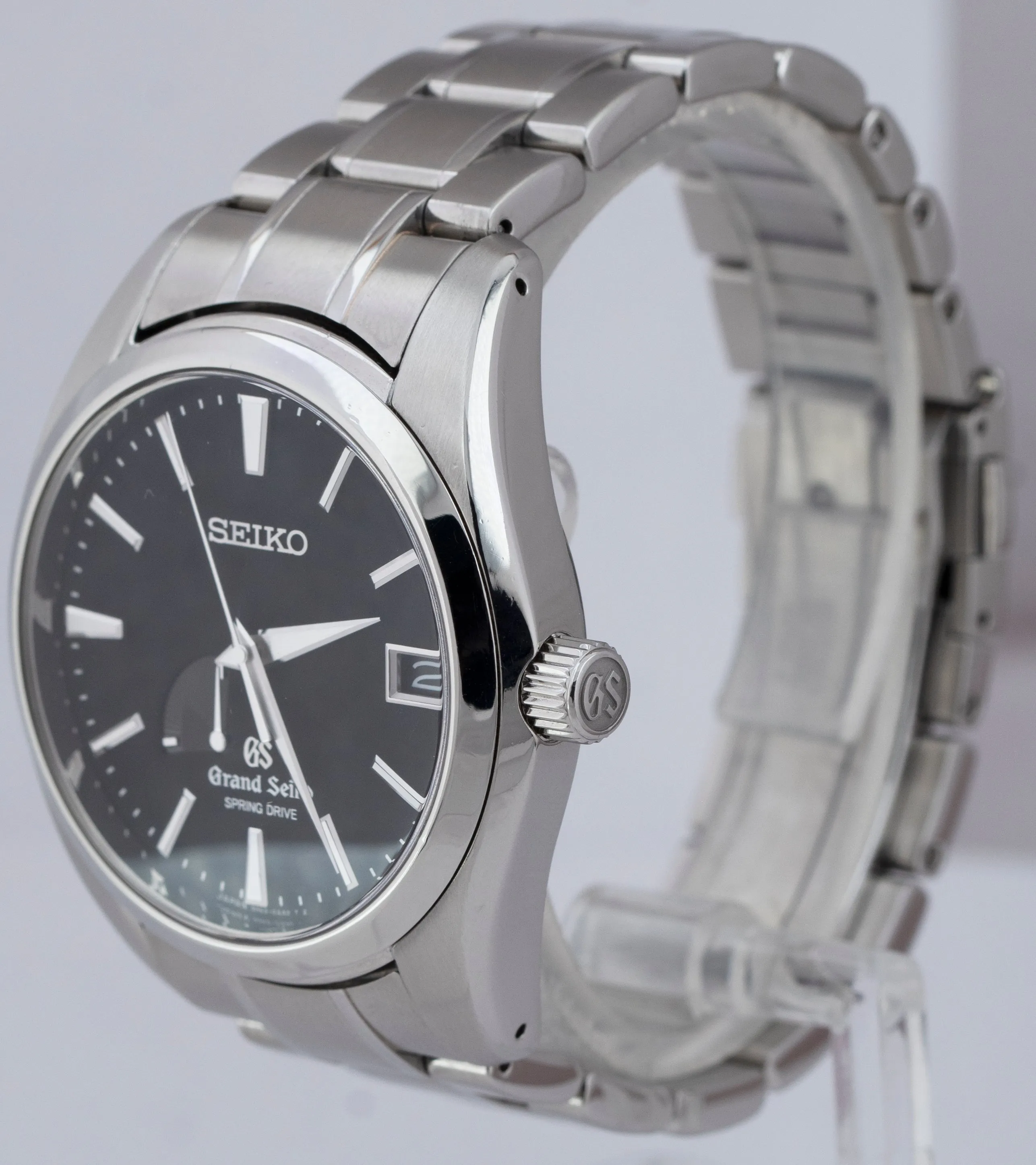 Grand Seiko Spring Drive 40mm Stainless Steel Black Automatic Watch SBGA003