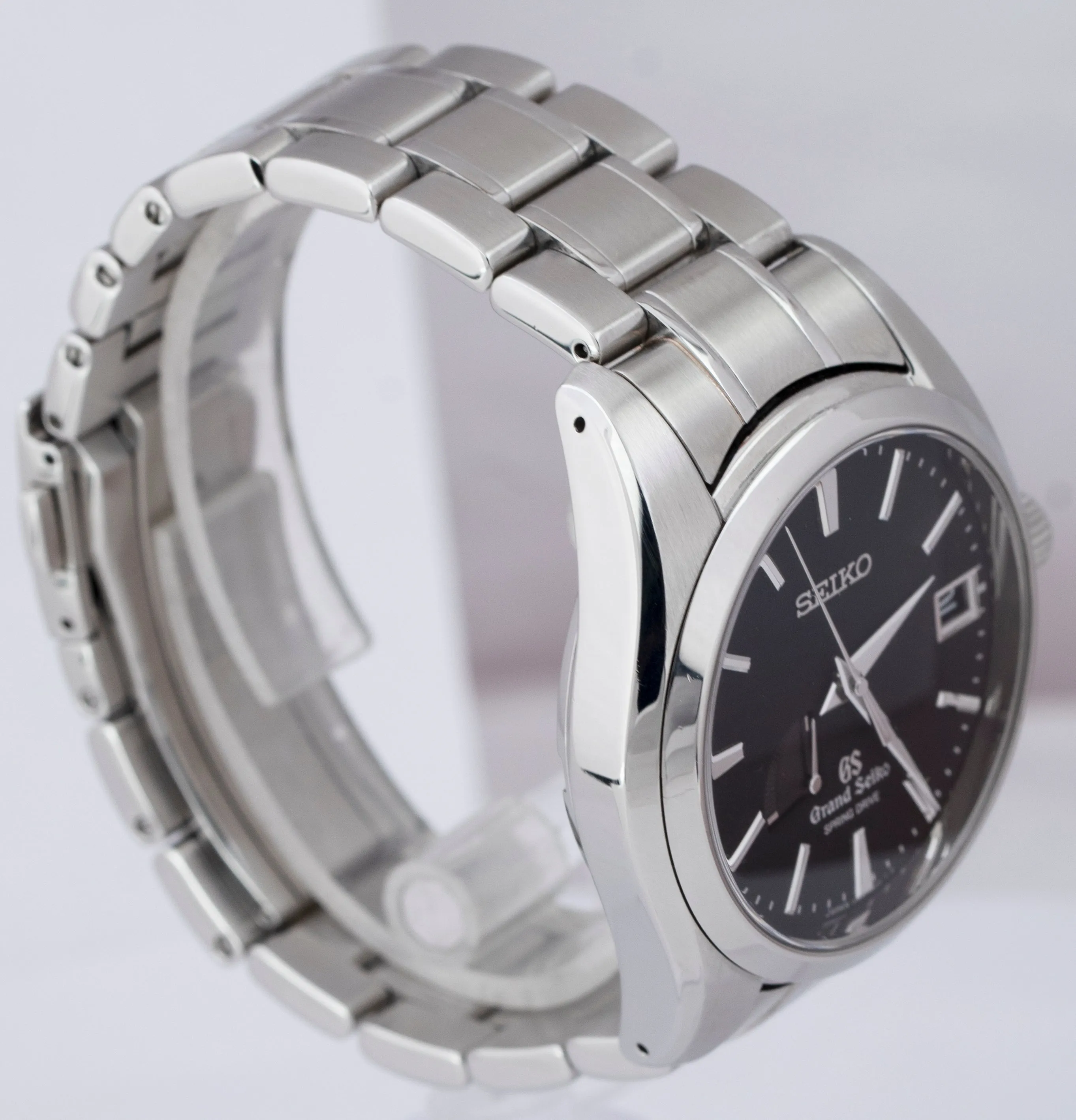 Grand Seiko Spring Drive 40mm Stainless Steel Black Automatic Watch SBGA003
