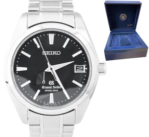 Grand Seiko Spring Drive 40mm Stainless Steel Black Automatic Watch SBGA003