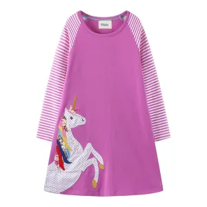Graphic Print Long Sleeve Dress