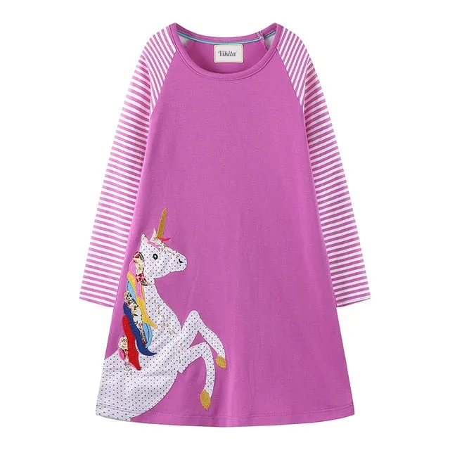 Graphic Print Long Sleeve Dress