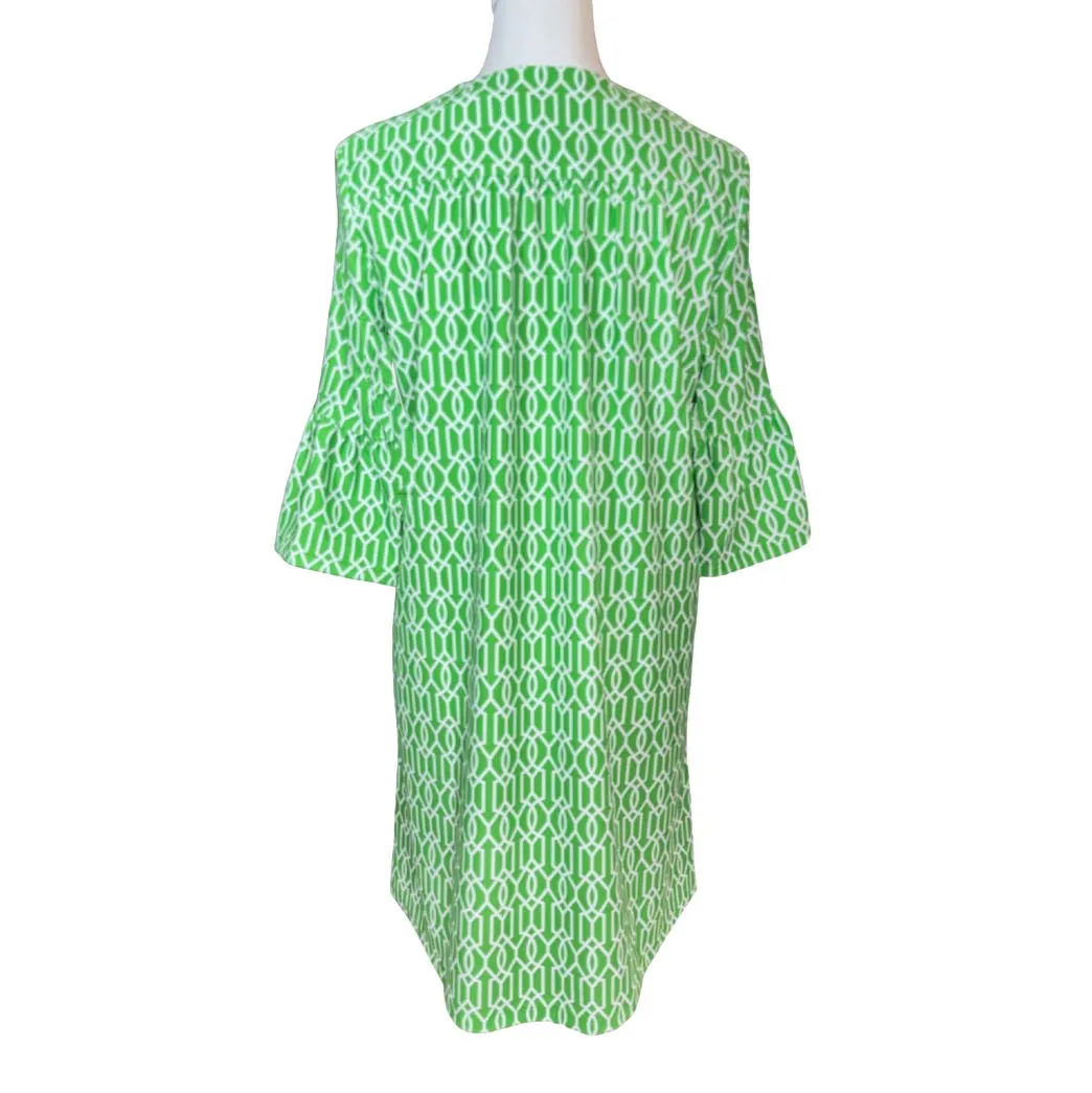 Greenwich Tunic Dress in Cupid's Arrow Shamrock and White