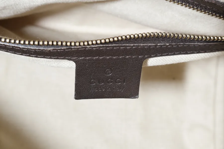 GUCCI BOSTON BAG MEDIUM GG CANVAS VINTAGE WEB GOLD HARDWARE WITH LEATHER STRAPS NO DUST COVER