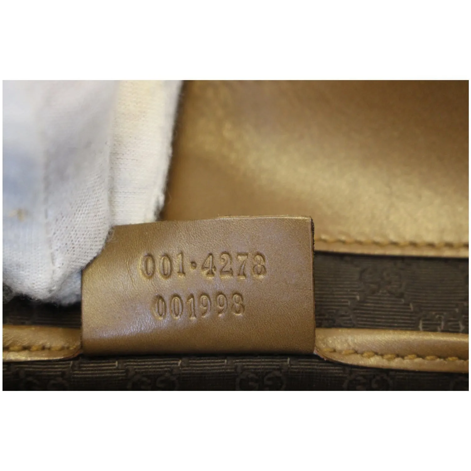 GUCCI Brown Leather Topstitch Shoulder Bag