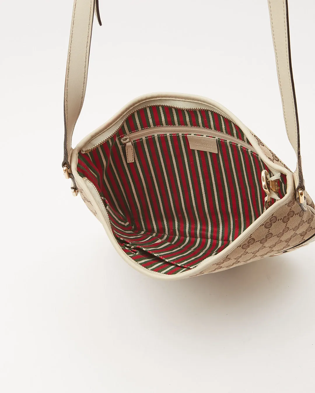 Gucci Cream GG Supreme Canvas Crossbody Bag