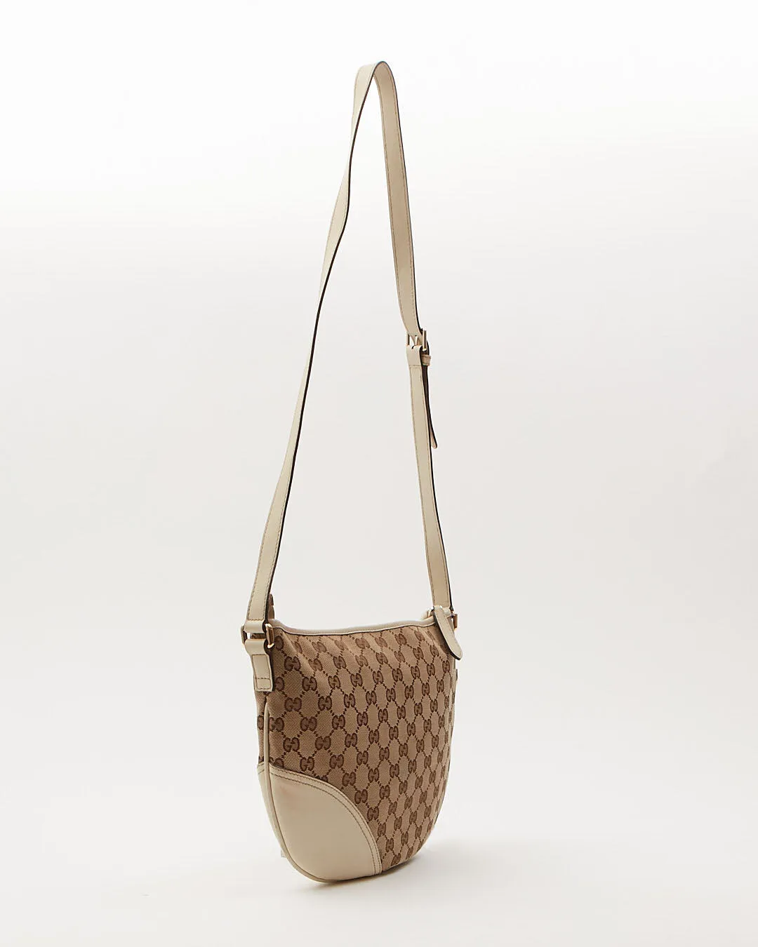 Gucci Cream GG Supreme Canvas Crossbody Bag