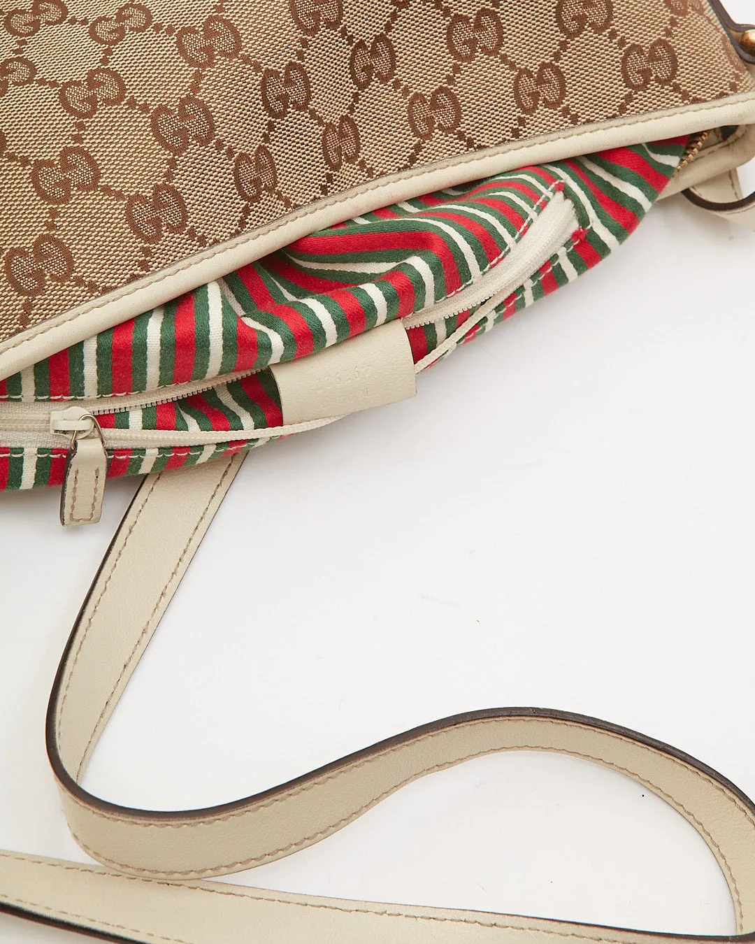 Gucci Cream GG Supreme Canvas Crossbody Bag