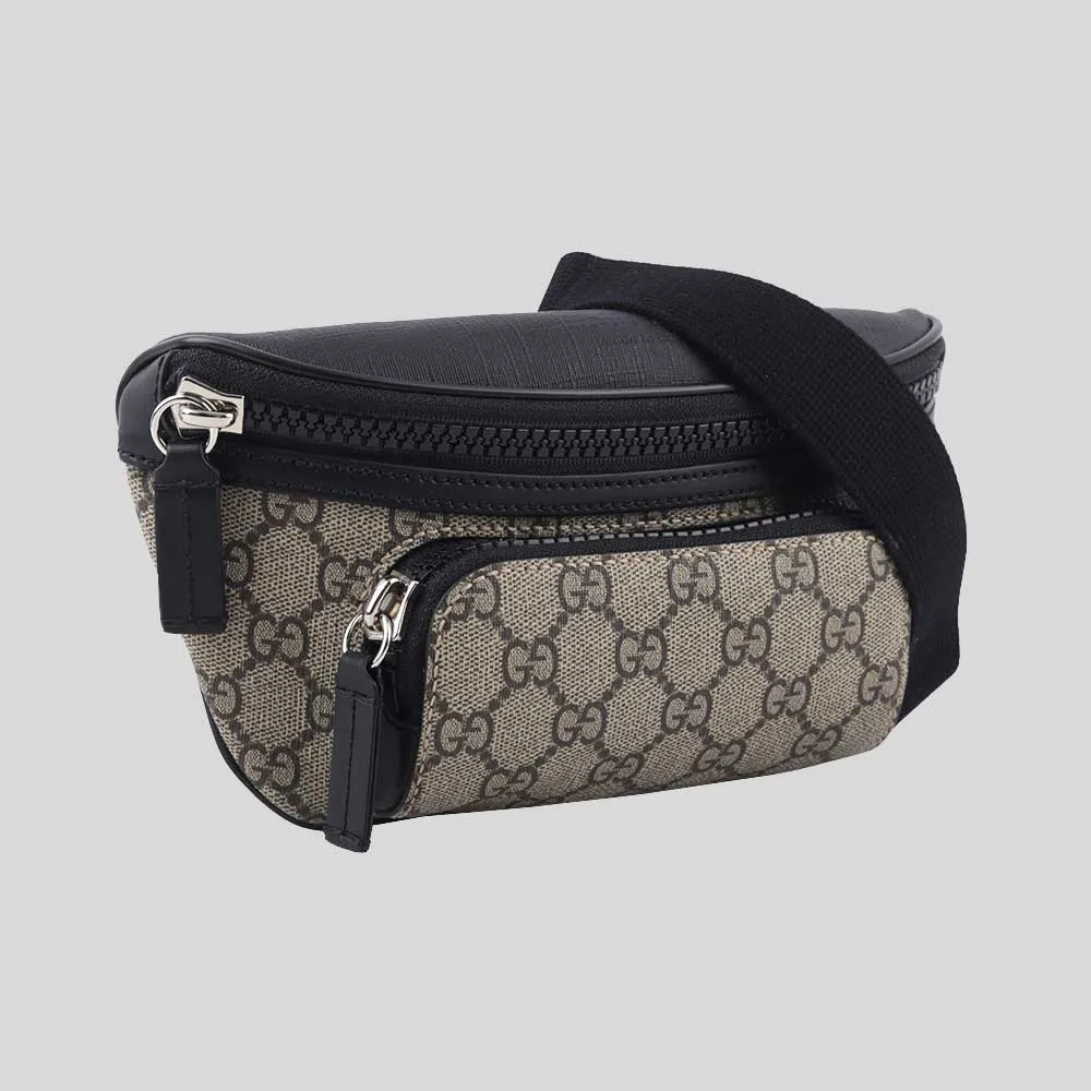 GUCCI GG Supreme Canvas Unisex Belt Bag Beige/Black RB-779877