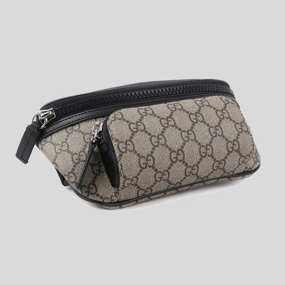 GUCCI GG Supreme Canvas Unisex Belt Bag Beige/Black RB-779877