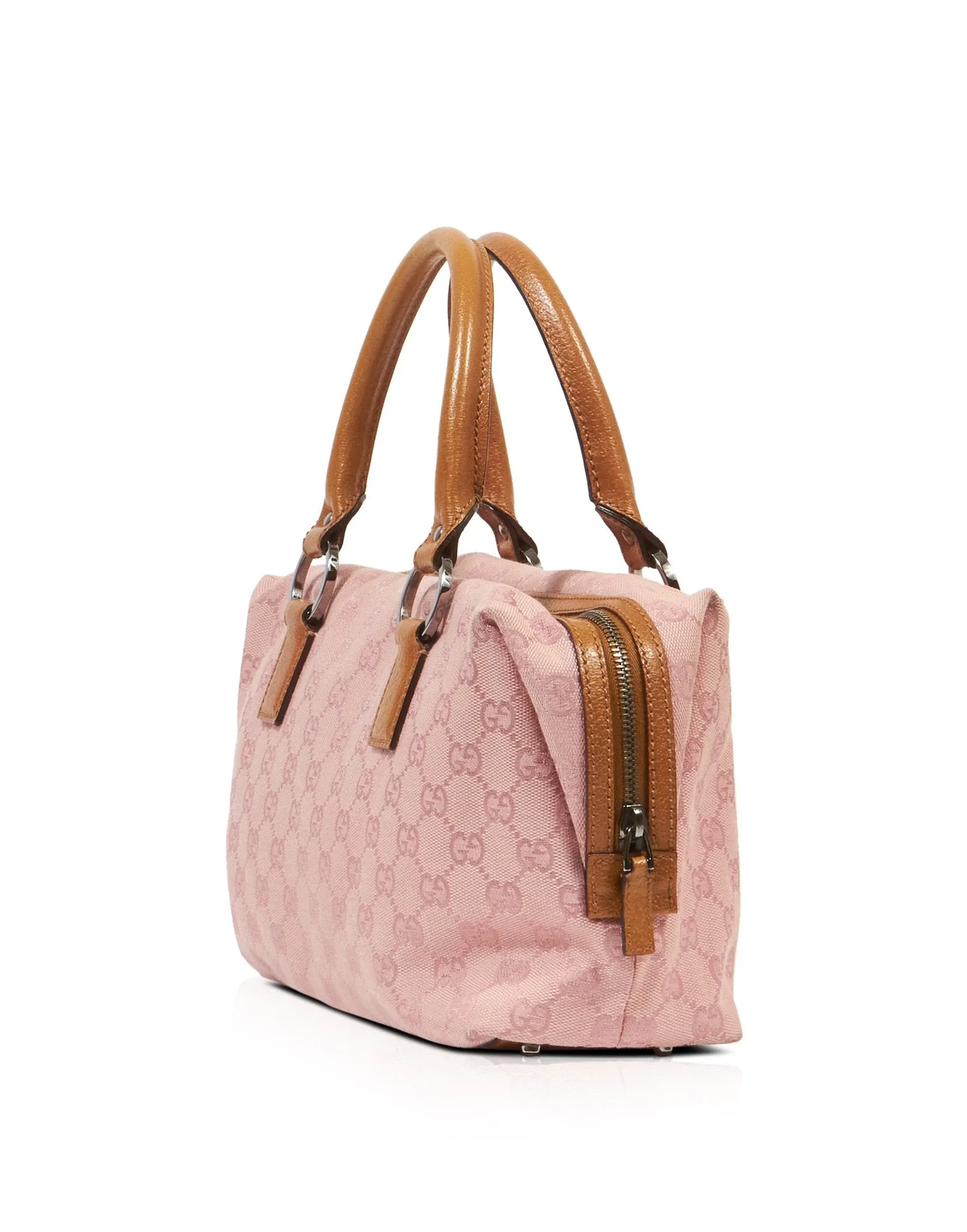 Gucci Pink GG Monogram Canvas Small Boston Bag