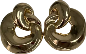 H&M Metallic Sculptural Double Hoop Earrings One Size