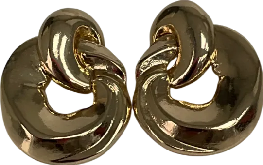 H&M Metallic Sculptural Double Hoop Earrings One Size