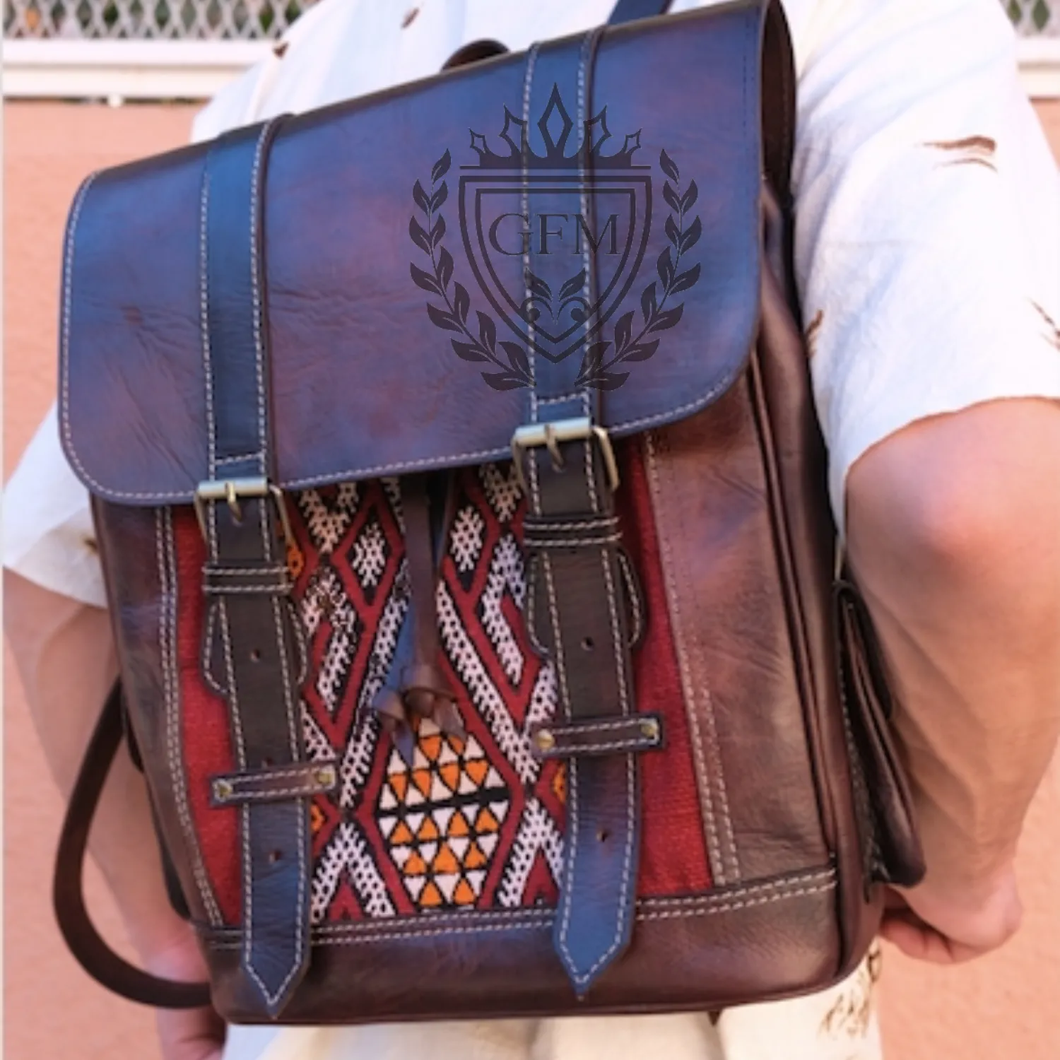 Handmade Moroccan Backpack for Stylish Travelers