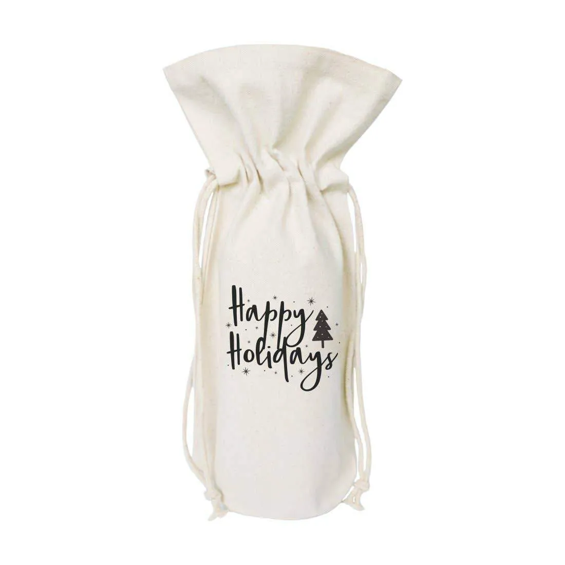 Happy Holidays Christmas Wine Bag