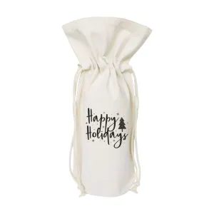 Happy Holidays Christmas Wine Bag
