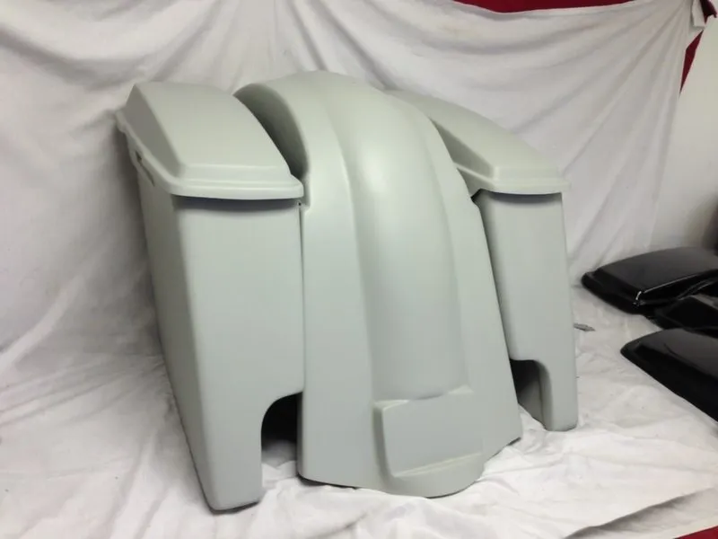 Harley Davidson Softail Heritage 4" Extended Stretched Saddlebags Lids Fender Dual CutOuts