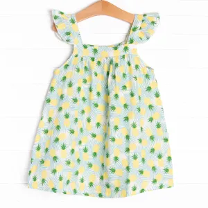 Hawaiian Punch Muslin Dress, Blue