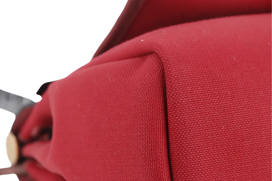 HERMES HERBAG 31 STAMP B (YEAR 2023) ROUGE CANVAS GOLD HARDWARE WITH DUST COVER AND BOX