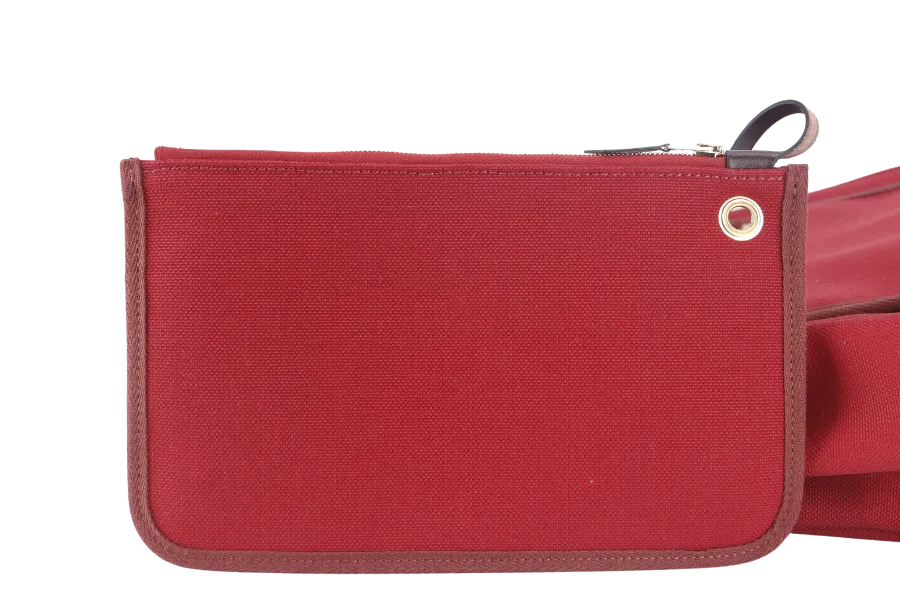 HERMES HERBAG 31 STAMP B (YEAR 2023) ROUGE CANVAS GOLD HARDWARE WITH DUST COVER AND BOX