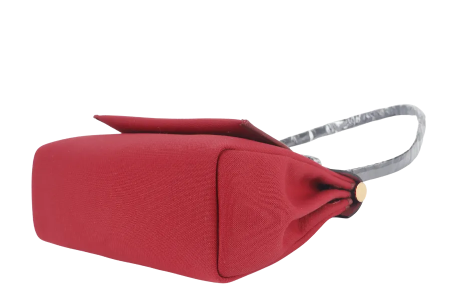 HERMES HERBAG 31 STAMP B (YEAR 2023) ROUGE CANVAS GOLD HARDWARE WITH DUST COVER AND BOX
