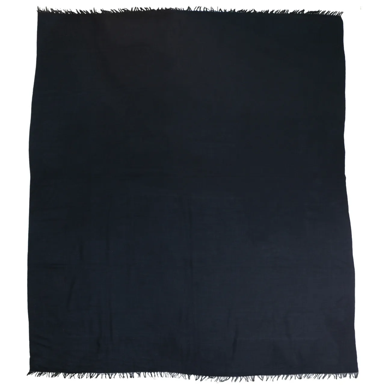 Hermes Navy Wool-Cashmere Shawl