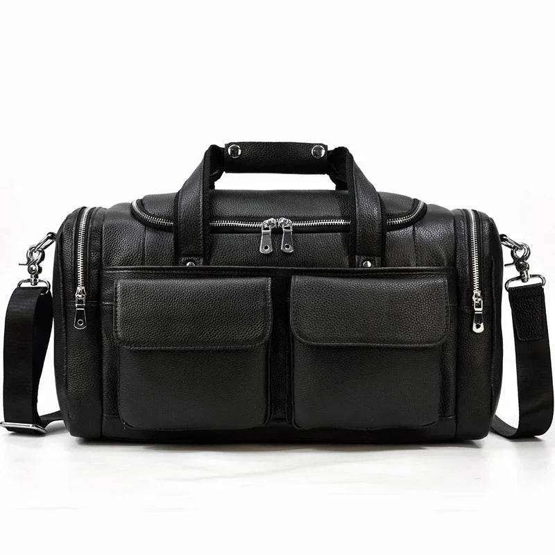 High Capacity Leather Duffle Bag – Retro Fashion Travel Bag