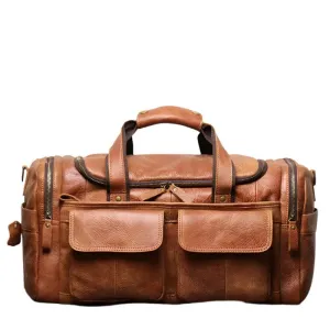 High Capacity Leather Duffle Bag – Retro Fashion Travel Bag