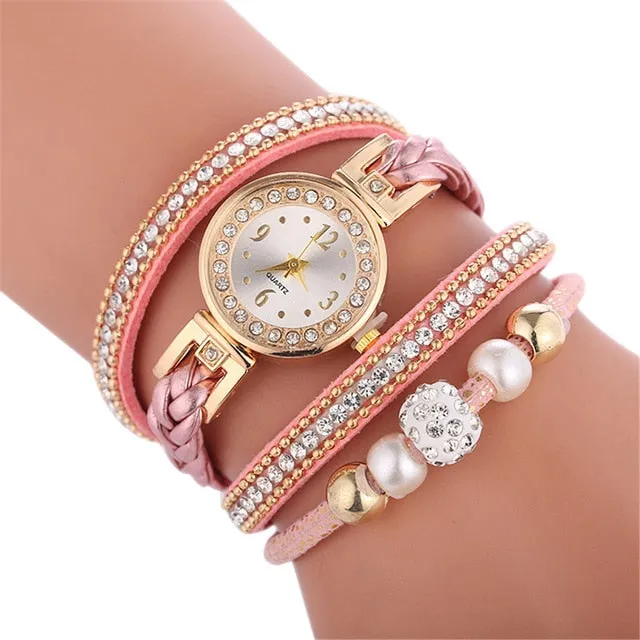 High Quality Beautiful Fashion Women Bracelet Watch Ladies Watch Casual Round Analog Quartz Wrist Bracelet Watch For Women Clock