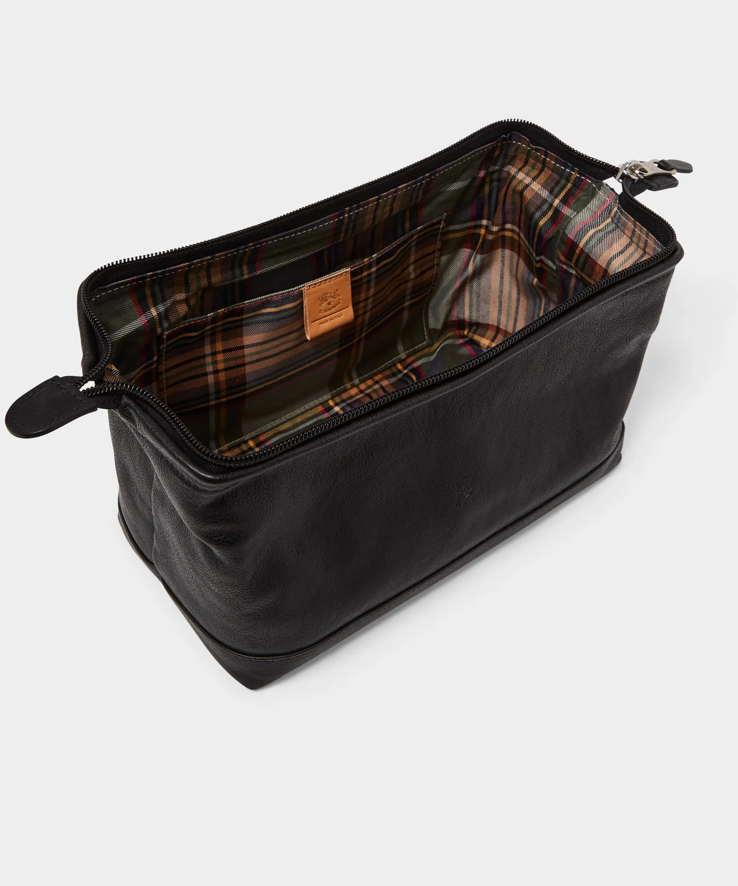 Il Bisonte Leather Dopp Kit in Black