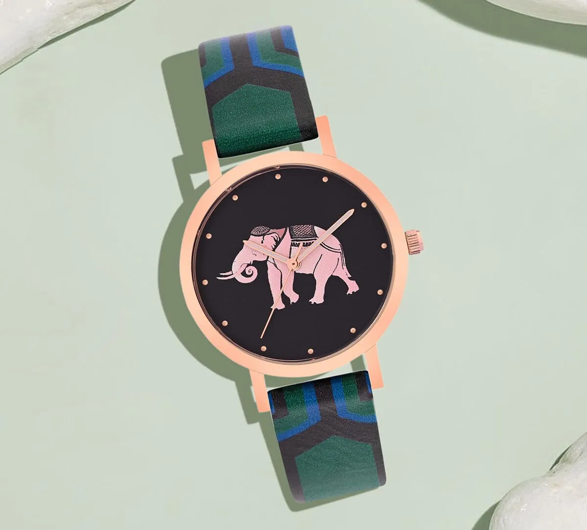 India Circus by Krsnaa Mehta Abstract Tusker Wrist Watch
